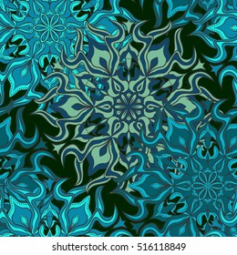 Seamless round ornament pattern. Vintage decorative elements. Oriental pattern.