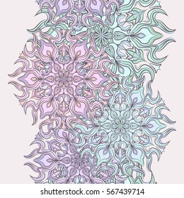 Seamless round ornament pattern. Vintage decorative elements. Oriental pattern.