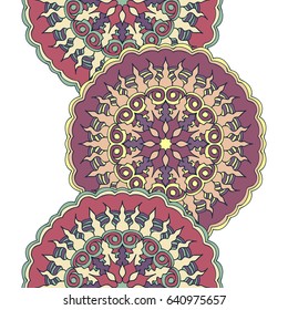 Seamless round ornament pattern. Vintage decorative elements. Oriental pattern.