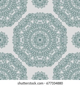 Seamless round ornament pattern. Vintage decorative elements. Oriental pattern.