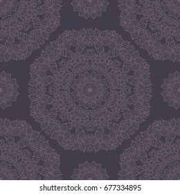 Seamless round ornament pattern. Vintage decorative elements. Oriental pattern.