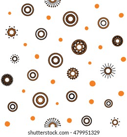 Seamless round ornament pattern with white background. Vector repeating texture.