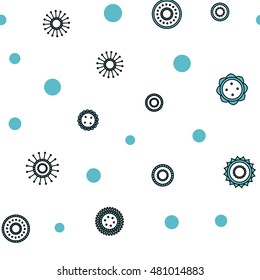 Seamless round ornament pattern with white background. Vector repeating texture.