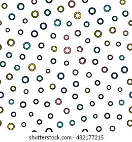 Seamless round ornament pattern with white background. Vector repeating texture. Perfect for printing on paper or fabric.