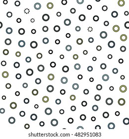 Seamless round ornament pattern with white background. Vector repeating texture.