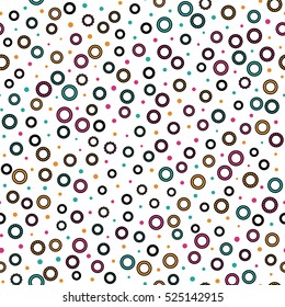 Seamless round ornament pattern with white background. Vector repeating texture. Perfect for printing on paper or fabric.