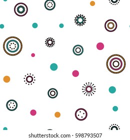 Seamless round ornament pattern with white background. Vector repeating texture. Perfect for printing on paper or fabric.