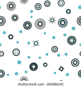 Seamless round ornament pattern with white background. Vector repeating texture.