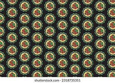 Seamless round pattern design vector