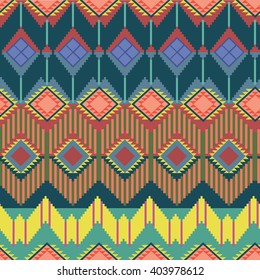 Seamless round pattern for printing on fabric or paper. Hand drawn background. Colored indian ornament. Vector illustration. Elements for your design.  
