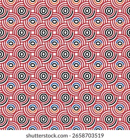 Seamless Round Pattern Vector – Circular Repeating Geometric Background Design