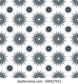 Seamless round patterns, abstract ornaments, colored.