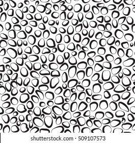 Seamless Round Rock Pattern In Outline Style