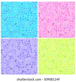 Seamless round stone pattern in color flat style