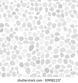 Seamless round stone pattern in gray style