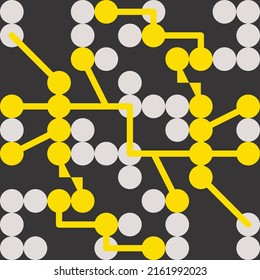 Seamless Rounded White And Yellow Lines Abstract Background Dot Texture Black Circle Pattern Ellipse