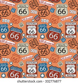 Seamless Route 66 Pattern