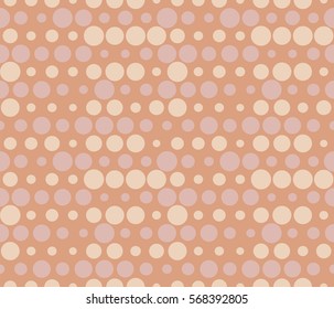 Seamless rows of dots with halftone effect. Abstract dotted background in beige. Seamless dotted texture in vector
