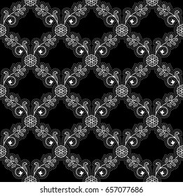Seamless - Royal black floral pattern