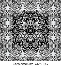 Seamless royal luxury white baroque damask vintage. Vector seamless pattern with white antique floral medieval decorative, leaves and white pattern ornaments on gray background.