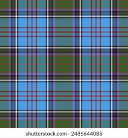 Seamless Royal Stewart tartan plaid pattern. Christmas and New Year pixel check vector in red, blue, green, yellow, black, white for gift paper, tablecloth, other modern winter textile print,EPS 10.