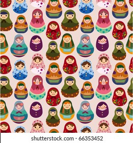 seamless Russian doll  pattern