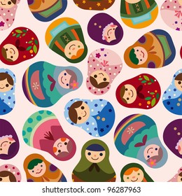 seamless Russian doll pattern