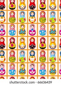 seamless Russian dolls pattern