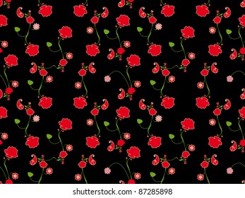 Seamless Russian floral pattern. Vector