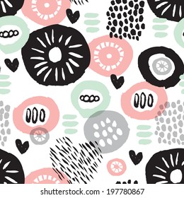 Patrón de flores de fondo en el vectores de la ilustración rústica de jardín sin soldadura