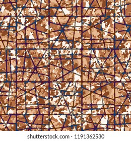 Seamless rusty camouflage covered with abstract network.