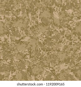 Seamless rusty camouflage on a background of rhombuses which are depicted by wavy lines.