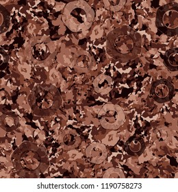 Seamless rusty camouflage with screw-nuts.