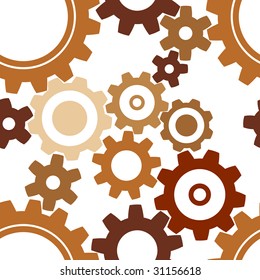seamless rusty cogwheel pattern - factory background
