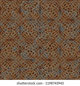 Seamless rusty texture with a pattern made up of arcs forming squares.