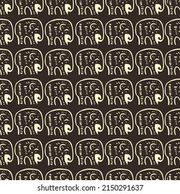 Seamless safari pattern with cute elephants. Can be used for t-shirt print, kids wear, fashion design, kids party invitation card