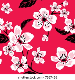 Seamless Sakura Blossom Pattern