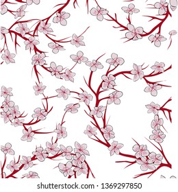 Seamless sakura branch vector illustration eps 10
