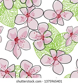 Seamless sakura branch vector illustration eps 10