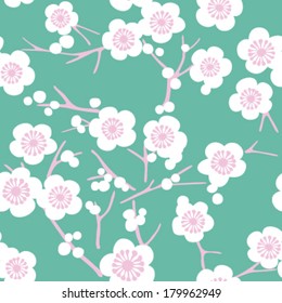 Patrón de fondo de las flores y ramas del Sakura sin problemas