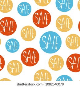 Seamless sale pattern. Vector illustration.