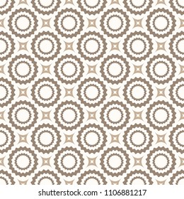 Seamless sample from the repeating abstract patterns against. Star and circle on a beige background. Endless texture for textile design. Abstract geometrical texture. Vector color background.