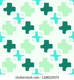 Seamless sample from the repeating geometrical figures. Abstract pastel (green and blue color) round squares tile pattern background. Endless texture for textile design. Abstract geometric background.