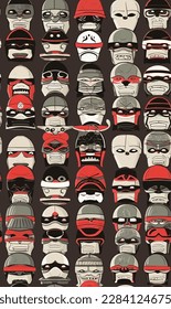 Seamless Samurai Pattern for clothing