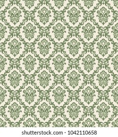 Seamless sand background with shades of herbal pattern in baroque style. Vector retro illustration. Ideal for printing on fabric or paper for wallpapers, textile, wrapping. 