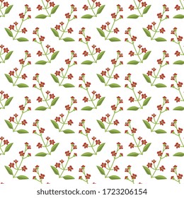 Seamless sandalwood vector floral pattern