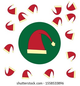 Seamless Santa Claus Hat Pattern Welcoming Christmas On Background Vector Illustration.