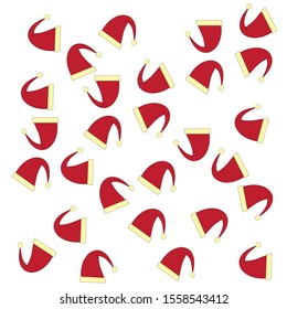 Seamless Santa Claus Hat Pattern Welcoming Christmas On Background Vector Illustration.