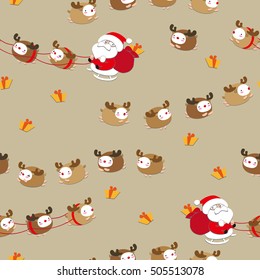seamless Santa Claus in a sleigh