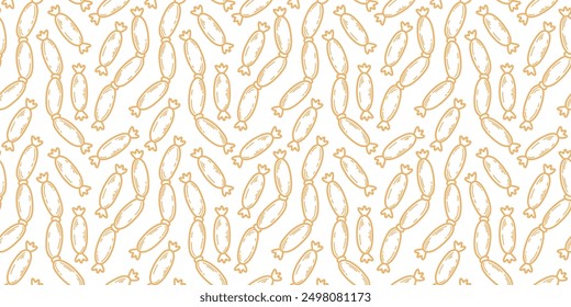 Seamless Sausage Pattern Background. Continuous Sausage Pattern background. Sausage Pattern Seamless Design. 